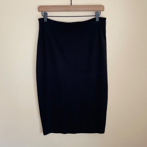 Alexander Wang Black Pencil Skirt Size Large Knee‎ Length Minimalist Work Career - Picture 2 of 7